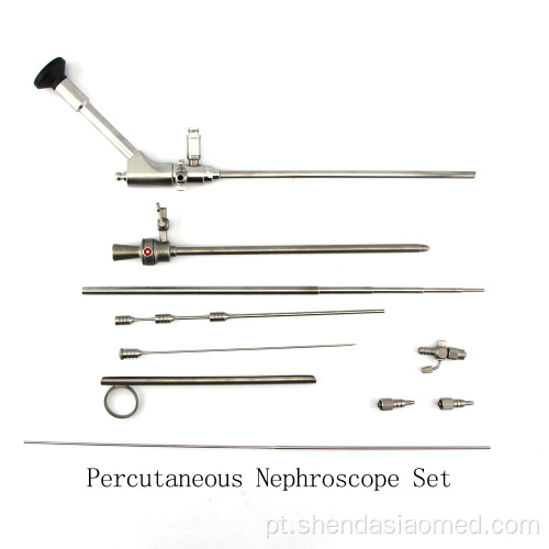 Conjunto de ureteroscópio de urologia de fibra óptica médica